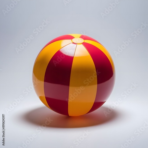 Beach ball 3D ball isolated on white. 3D rendered illustration.