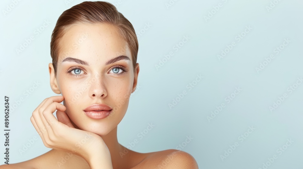 A model with flawless skin, posing gracefully with her hand under her chin, high-resolution photo, realistic photo, hyper realistic A model with flawless skin, posing gracefully with her hand under her chin, high-resolution photo, realistic photo, hyper realistic