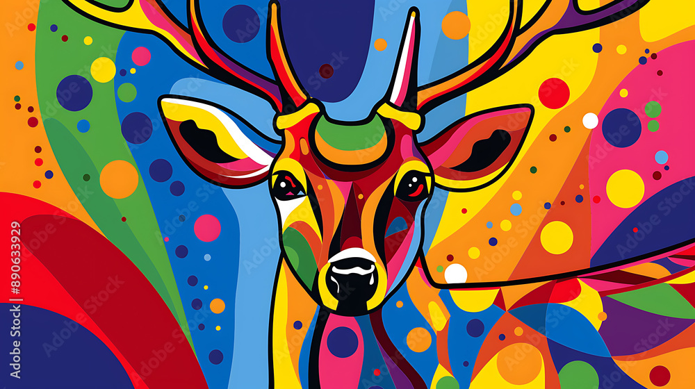 Abstract deer design, wallpaper, beautiful wild animals and prey for predators Abstract deer design, wallpaper, beautiful wild animals and prey for predators