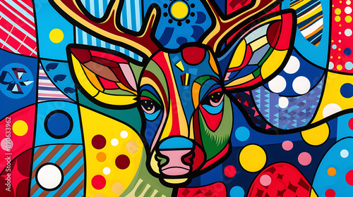 Abstract deer design, wallpaper, beautiful wild animals and prey for predators