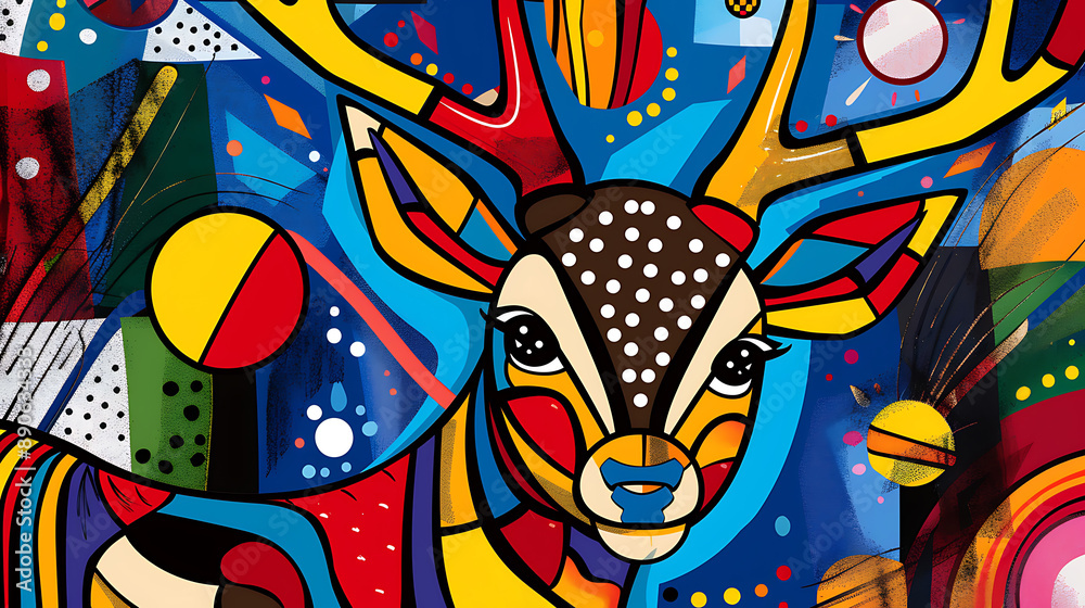 Fototapeta premium Abstract deer design, wallpaper, beautiful wild animals and prey for predators