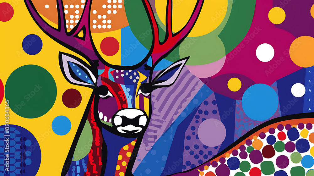 Abstract deer design, wallpaper, beautiful wild animals and prey for predators Abstract deer design, wallpaper, beautiful wild animals and prey for predators