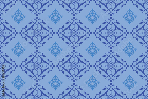 Oreintal Flora Damask Seamless pattern  embroidery, Indian style.  art ornament print.Design for carpet, cover.wallpaper, wrapping, fabric, clothing