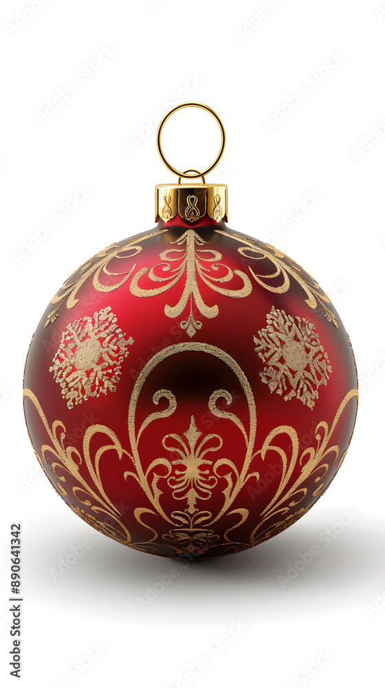High-quality detailed illustration of a Christmas bauble on a white background High-quality detailed illustration of a Christmas bauble on a white background