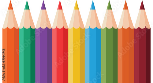 color pencils isolated on white background, Cartoon Colored Pencils