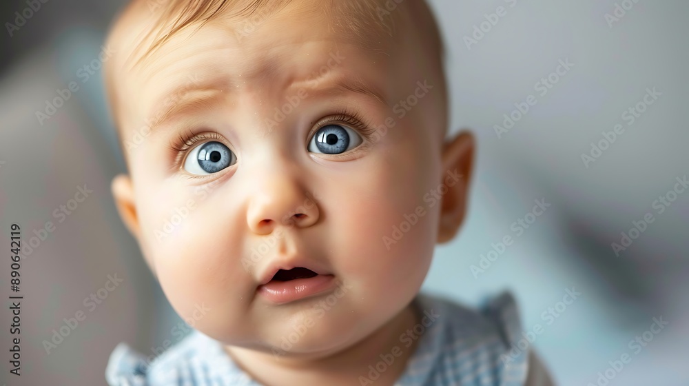 Close-Up Portrait of a Baby with Wide Eyes Close-Up Portrait of a Baby with Wide Eyes