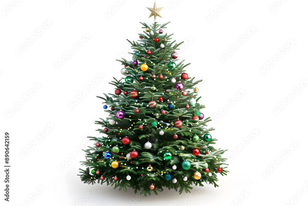 Realistic illustration of a Christmas tree isolated on white background Realistic illustration of a Christmas tree isolated on white background