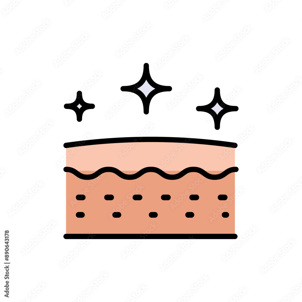 Skin purity icon. Facial Skin Care Cleansing Pictogram. Hydration skin sign. Skin Care Color icon. Skin Treatment Symbol. Vector for product packaging design element.