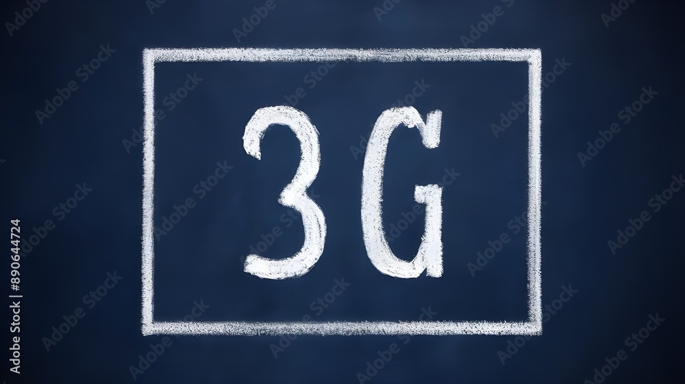 3G Chalk symbol written in chalkboard. 3G Chalk symbol written in chalkboard.