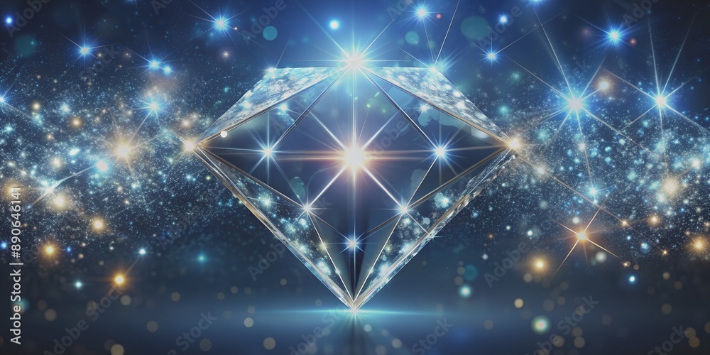 a diamond shaped object with lights and stars AI Generative a diamond shaped object with lights and stars AI Generative