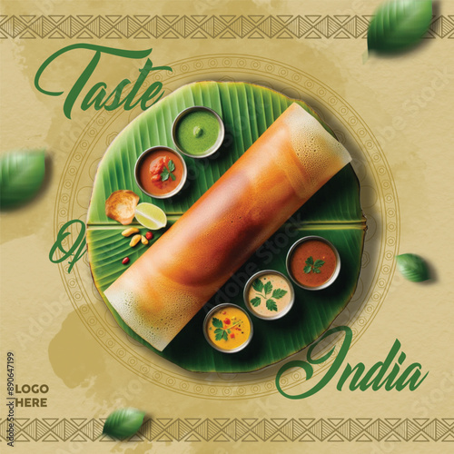 South Indian Food Promotion And Marketing Banner And Poster