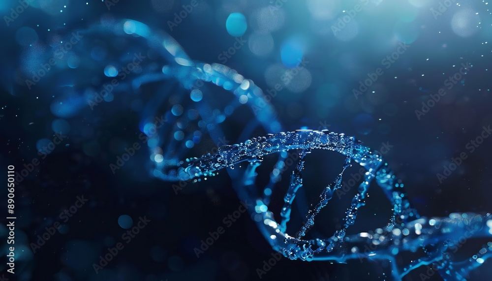 Unveiling the code: A 3D DNA model on a dark background highlights the science of life Unveiling the code: A 3D DNA model on a dark background highlights the science of life