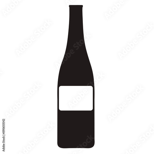 glass bottle with label vector icon