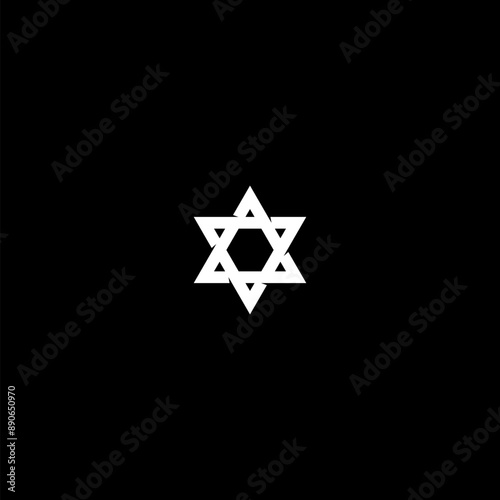 Star of David, simple icon isolated on dark background