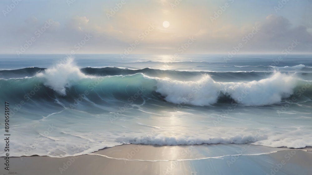 beauty landscape view of quiet ocean with waves beauty landscape view of quiet ocean with waves