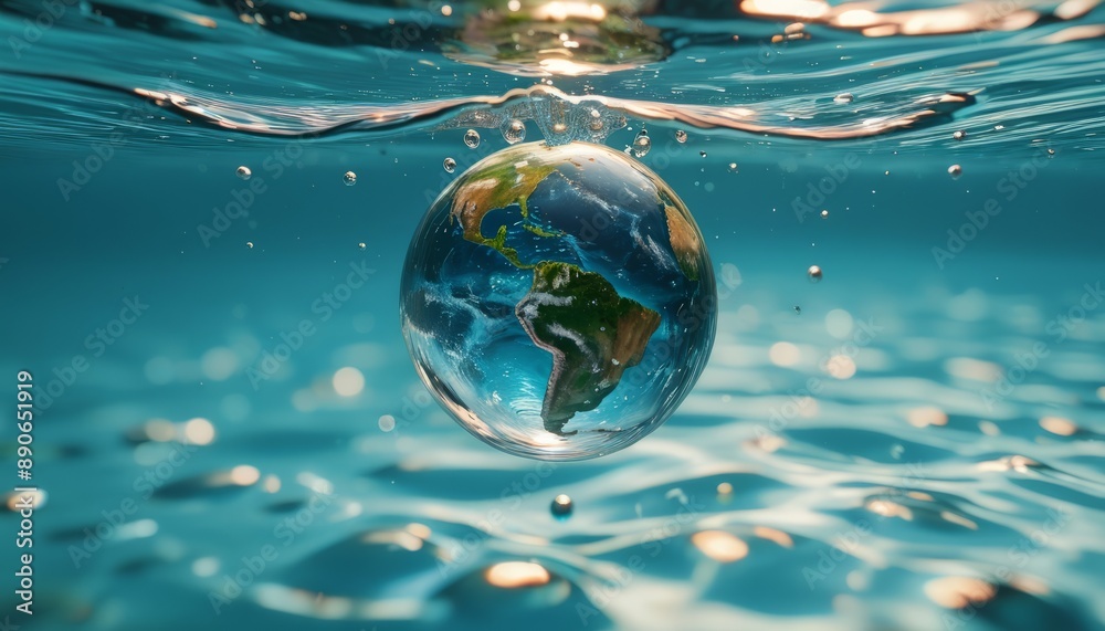 planet earth falling into water creating splashes planet earth falling into water creating splashes