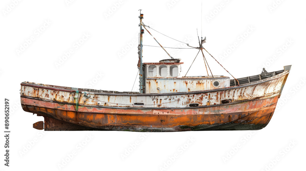 Naklejka premium Fishing boat transparent background