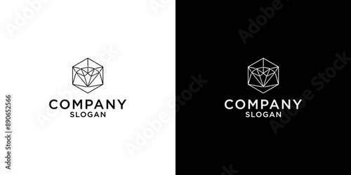 Abstract diamond collection icons. Vector logo design diamonds color. Cristal Shine Effect. Diamond Shapes gemstone