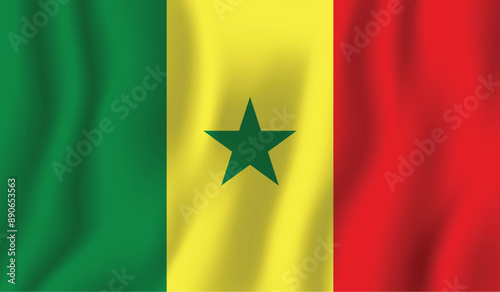 Realistic Senegal national flag perfect color, scale, and proportion.