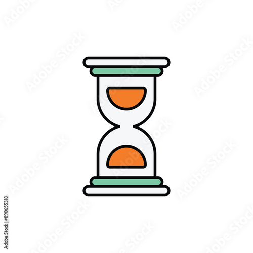 Hourglass icon design with white background stock illustration