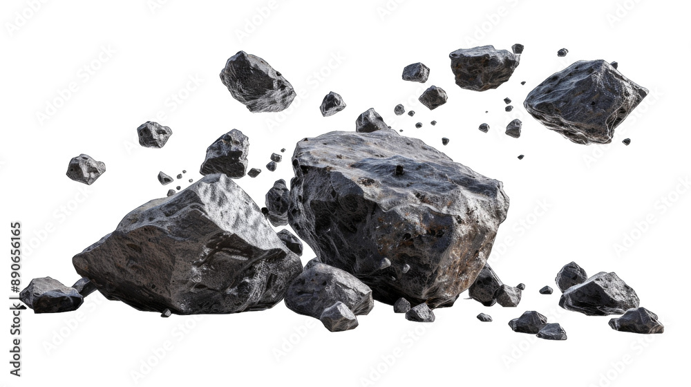 Black rocks on transparent background or PNG file. Black rocks on transparent background or PNG file.