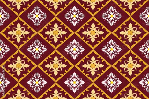Oreintal Flora Damask Seamless pattern  embroidery, Indian style.  art ornament print.Design for carpet, cover.wallpaper, wrapping, fabric, clothing