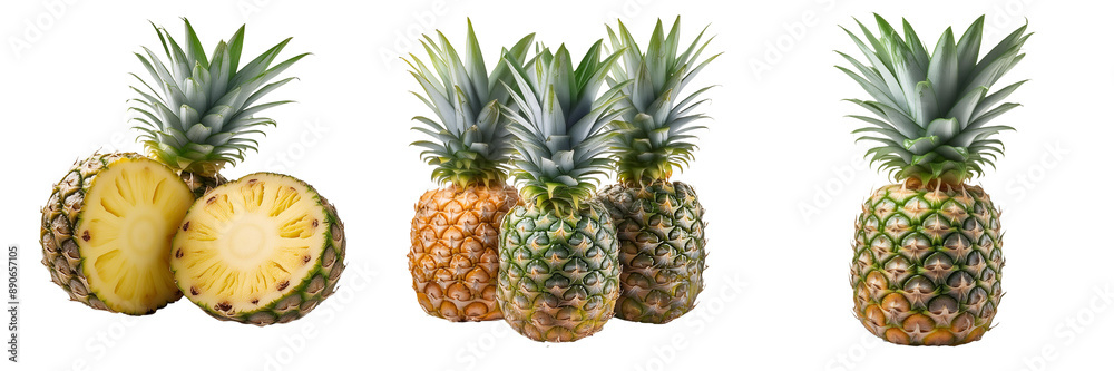 pineapples isolated on transparent background pineapples isolated on transparent background