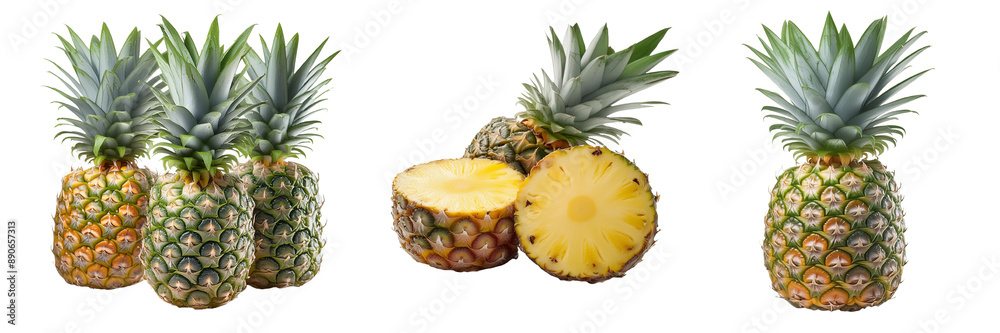 pineapples isolated on transparent background pineapples isolated on transparent background