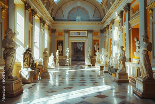 Statues in a Classical Art Gallery