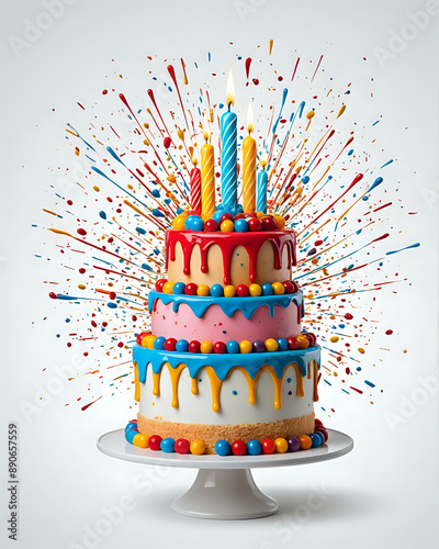 birthday cake with candles