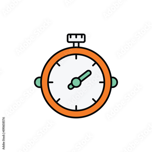 Stopwatch icon design with white background stock illustration