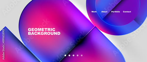 Round squares, circles with fluid gradients. Vector Illustration For Wallpaper, Banner, Background, Card, Book Illustration, landing page