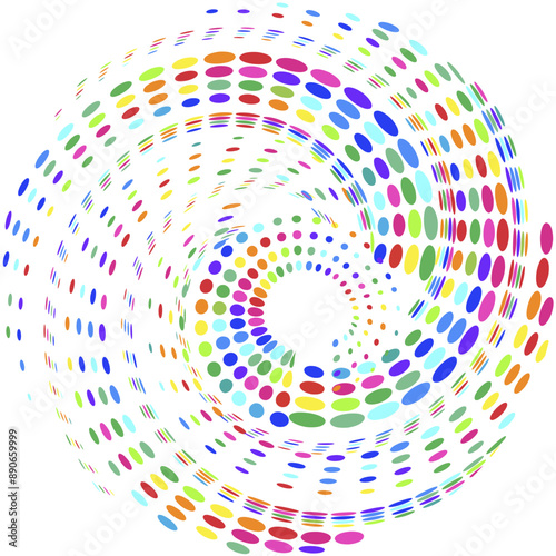 circle with colored ovals making a beautiful gradient texture