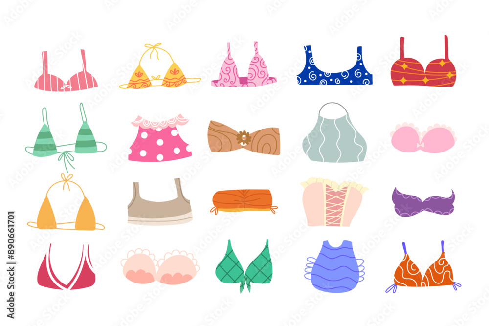 Bikini, and bra top, colorful set and various type
