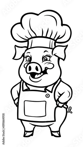 pig chef cartoon