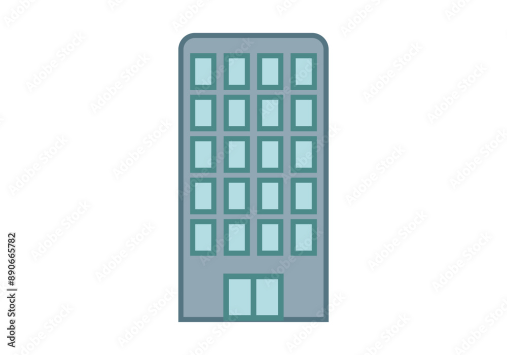 Bloque de pisos o rascacielos azul grisáceo Bloque de pisos o rascacielos azul grisáceo