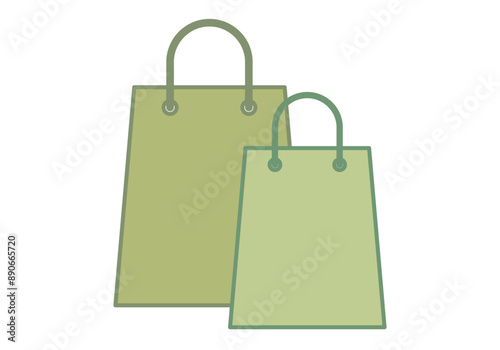 Dos bolsas de la compra verde ecológica