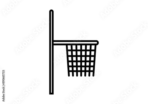 Icono negro de canasta de baloncesto