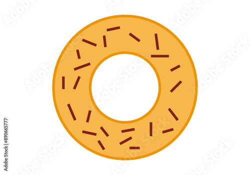 Rosquilla naranja con virutas de chocolate