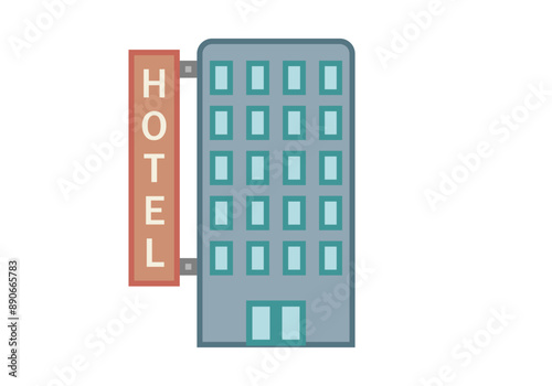 Edificio o rascacielos de un hotel