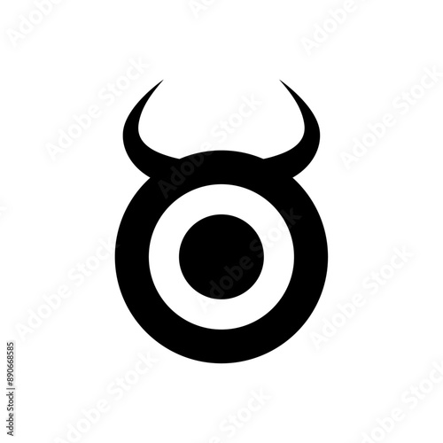 Bullseye target with bull horns logo Icon design template illustration vector eps	