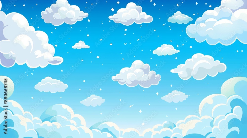 Cute illustration of sky with clouds Cute illustration of sky with clouds