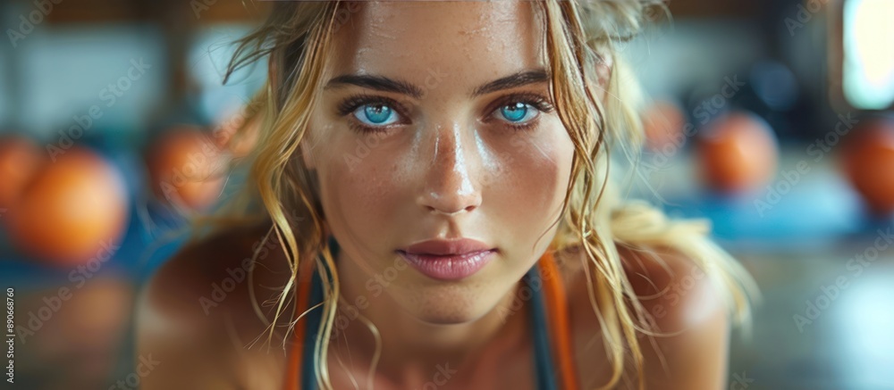 Close-up Portrait of a Woman with Blue Eyes Close-up Portrait of a Woman with Blue Eyes