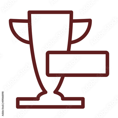 SERP Ranking Vector Line Maroon Icon Design