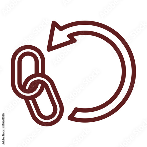 Backlinks Vector Line Maroon Icon Design