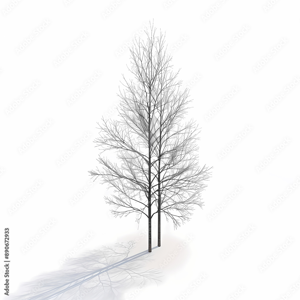 Fototapeta premium Ultra-Realistic Isometric Tree – Perfect for Landscape Visuals