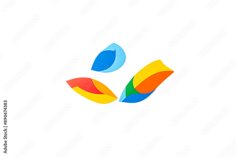 Abstract Colorful Shapes on White Background Abstract Colorful Shapes on White Background