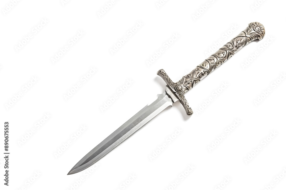 Ornate Dagger with Silver Finish