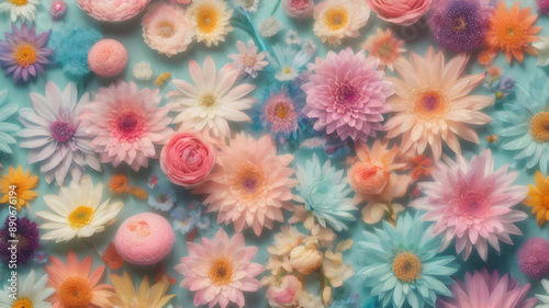 Spring floral background with pastel colors