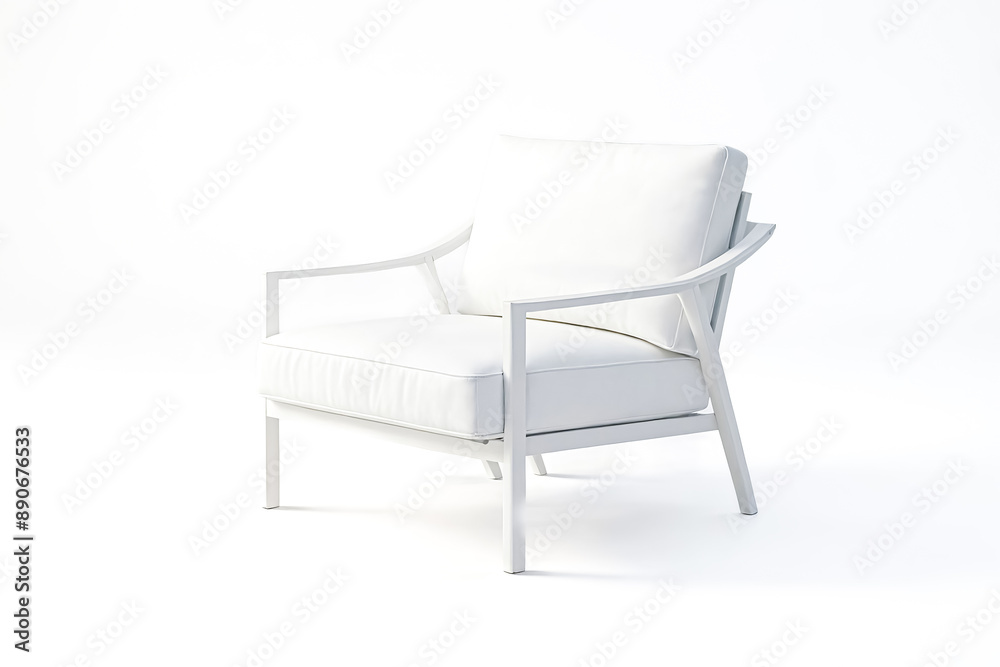 White Armchair Isolated On White Background White Armchair Isolated On White Background